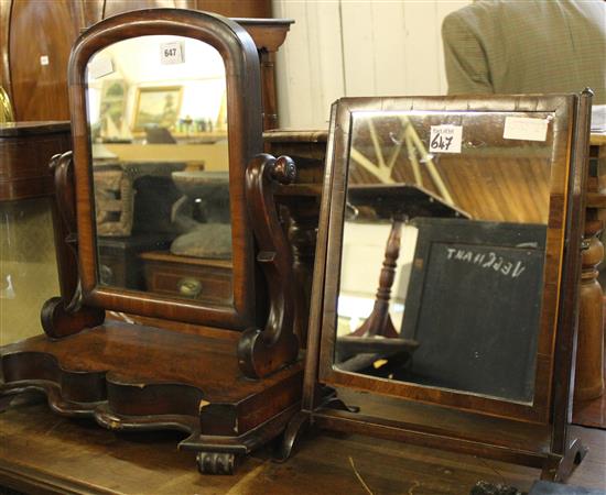 Victorian mahogany toilet mirror & another(-)